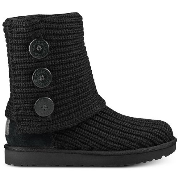 UGG Shoes - UGG Classic Cardy Black Knitted Boots